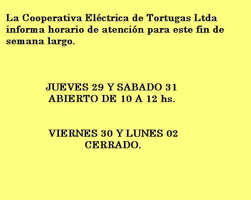 Horarios de Atención