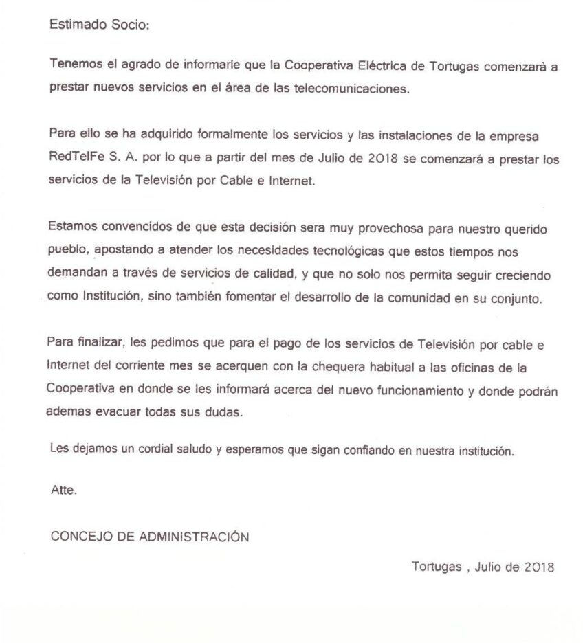 Notificación para todos los Socios.